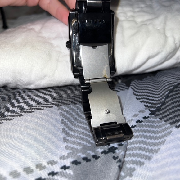 Guess Men's Diamond Accent Black Ion Plated Stainless Steel Bracelet - Picture 7 of 8